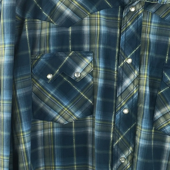 Wrangler snap button down plaid shirt 3x - Picture 3 of 4